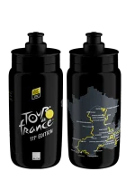 Велобутылка Elite FLY 550мл TOUR DE FRANCE MAP 2024 (чёрная)