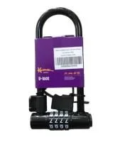 Замок противоугонный, U-lock, 80x170 мм, код сменный, черный, KLONK