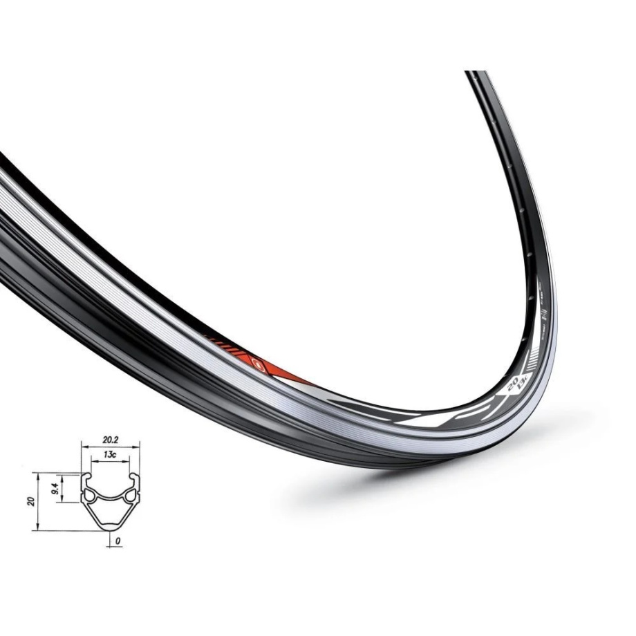 Обод Mach1 CFX 700C (622x13, 36 отв., FV, V-brake, черный)