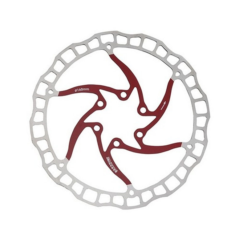 Тормозной ротор Baradine DB-07D-160 (160 мм, 6 болтов, красный)