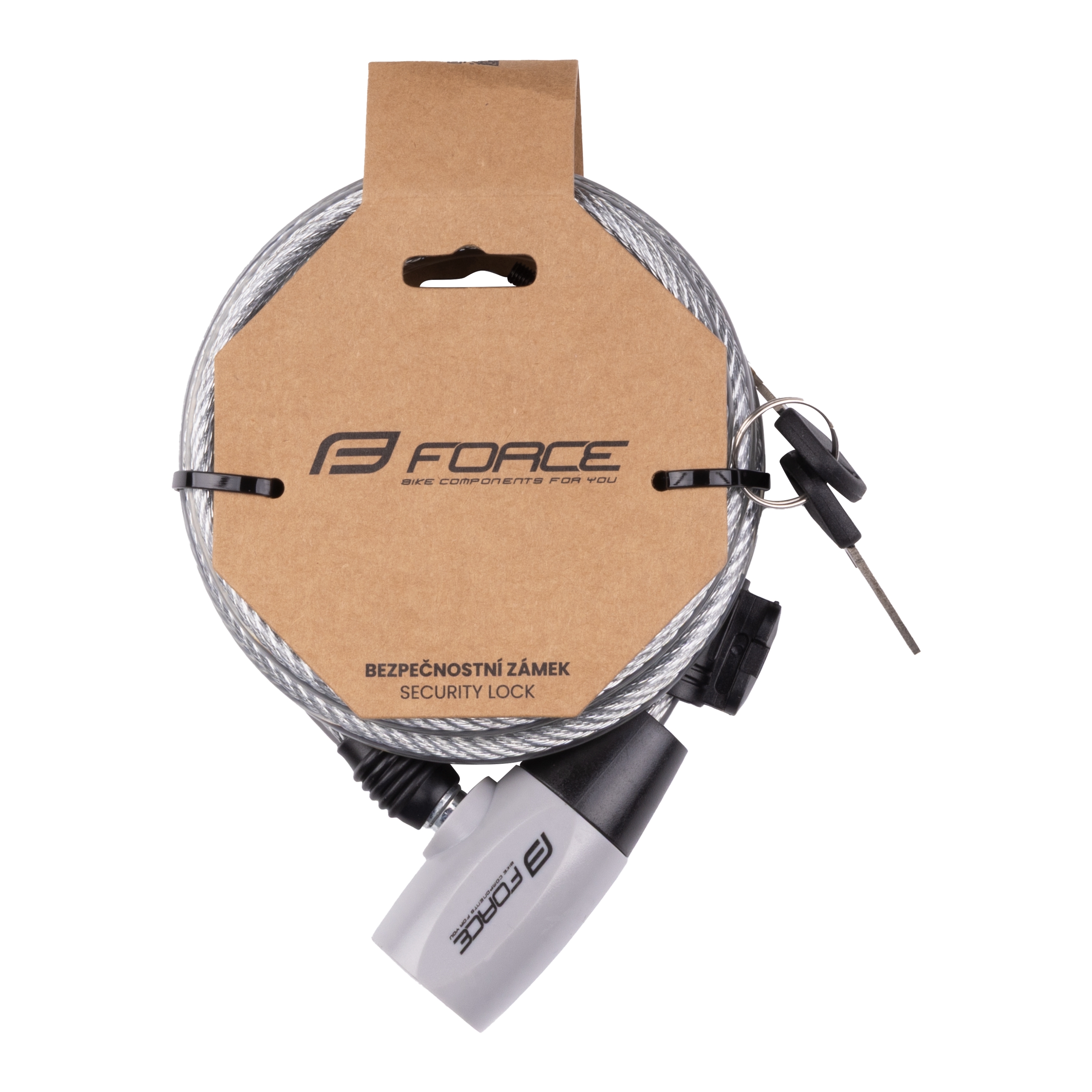 Замок Force RON 8/1850 мм (спиральный с креплением, прозрачный)