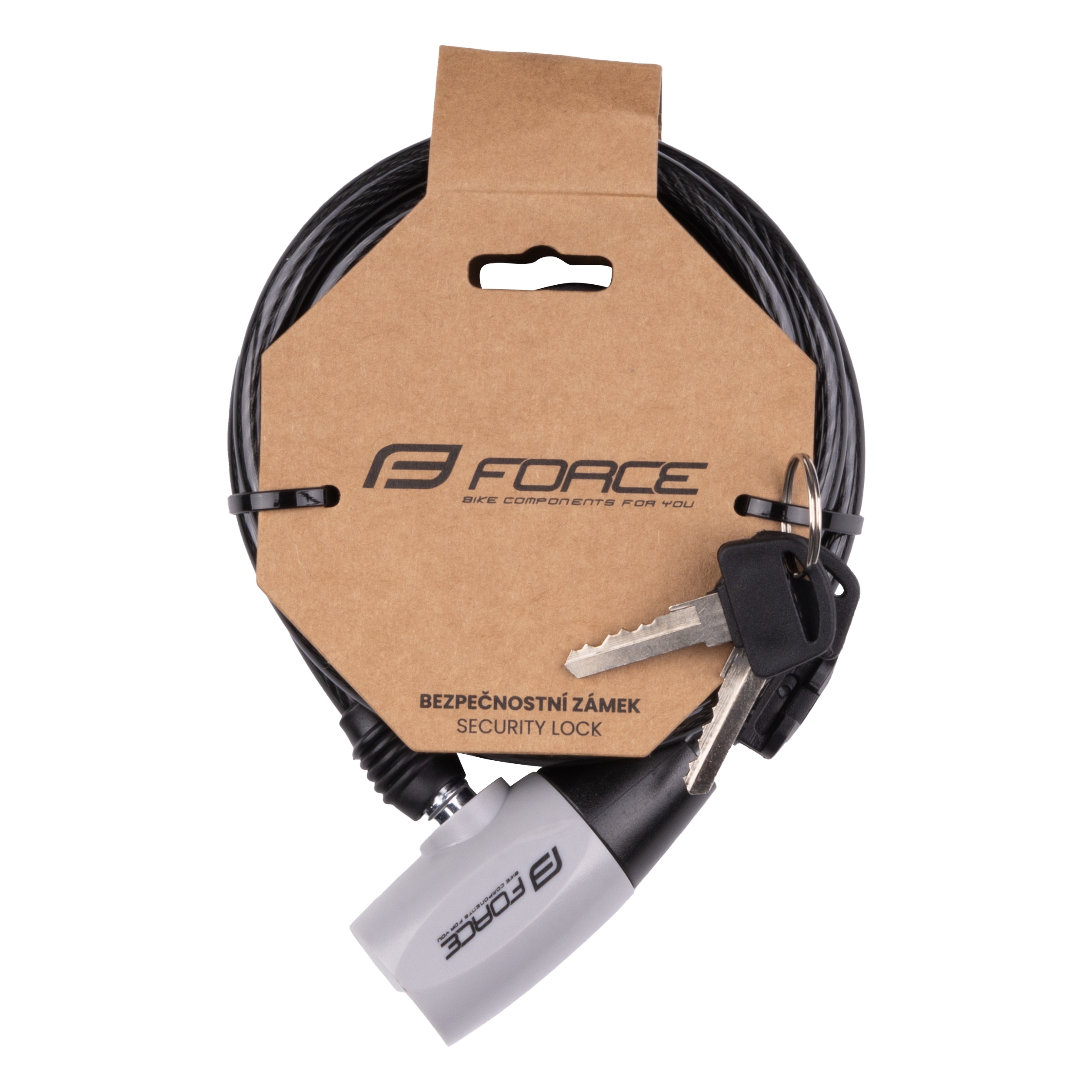 Замок Force RON 8/1850 мм (спиральный с креплением, чёрный)