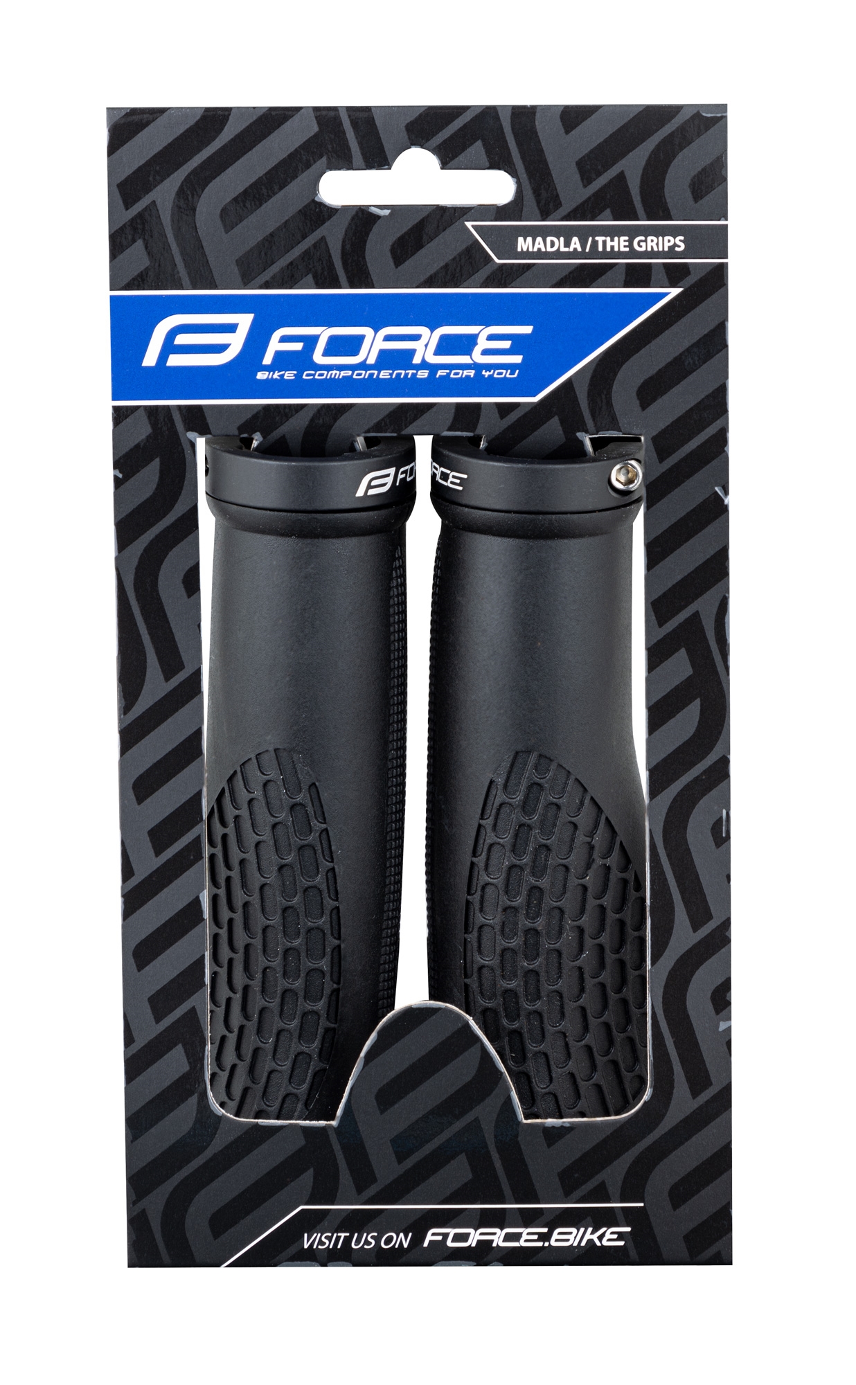 Грипсы Force ERGO (с замками, чёрные, L-130 мм)