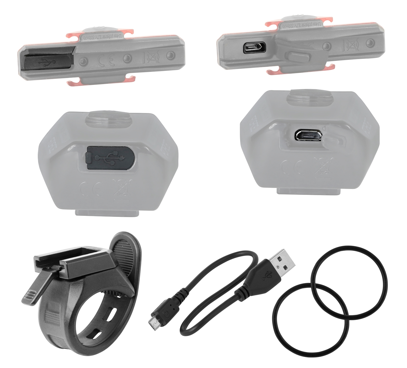 Набор велосипедных фонарей Force GLARE USB (передний + задний)