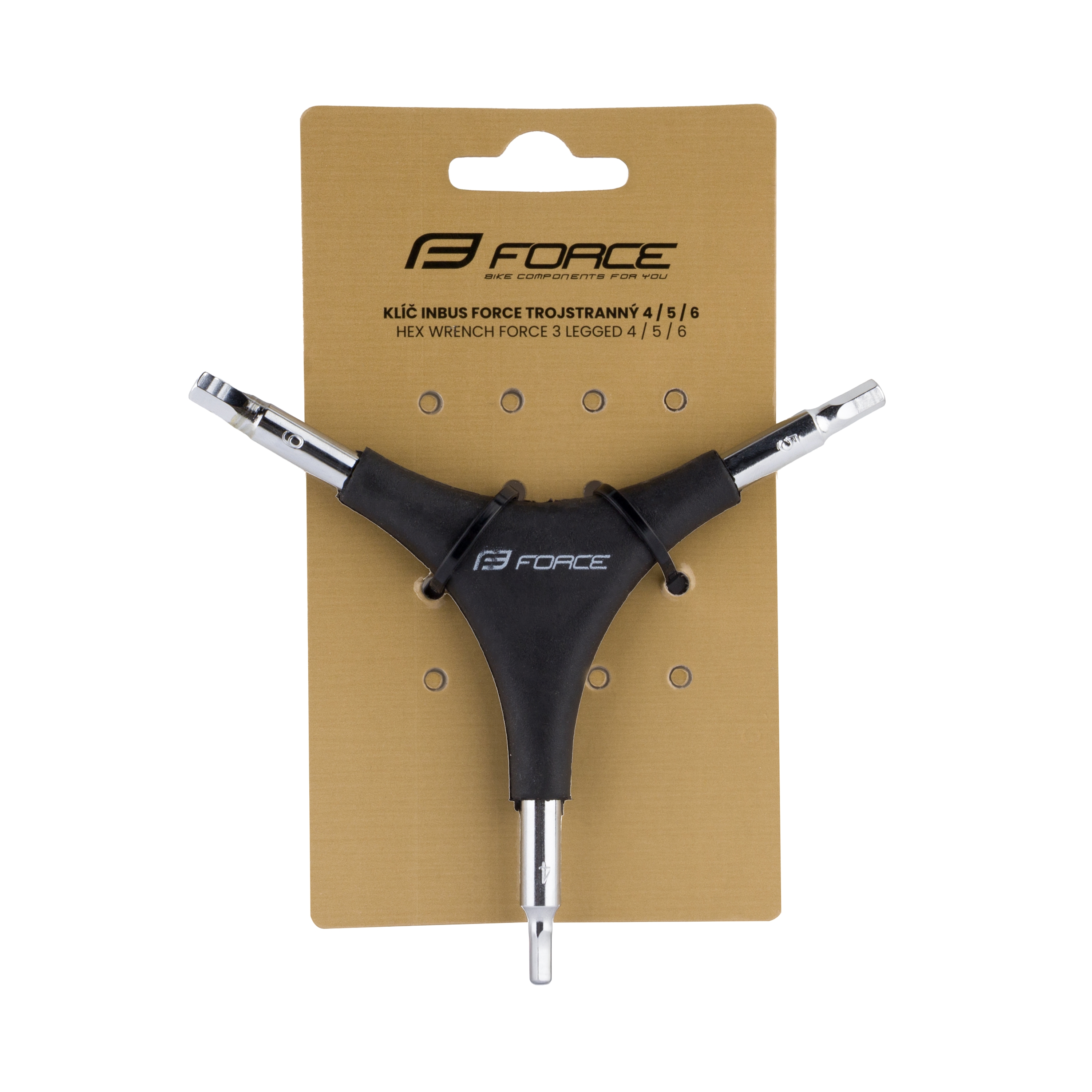 Трёхсторонний шестигранный ключ Force 4/5/6 мм (чёрный)