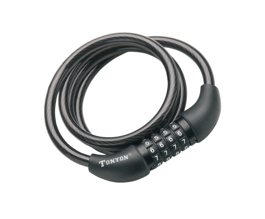 Замок велосипедный TONYON 567С-1010 (кодовый, 10/1000 мм)