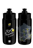 Велобутылка Elite FLY 550мл TOUR DE FRANCE MAP 2024 (чёрная)