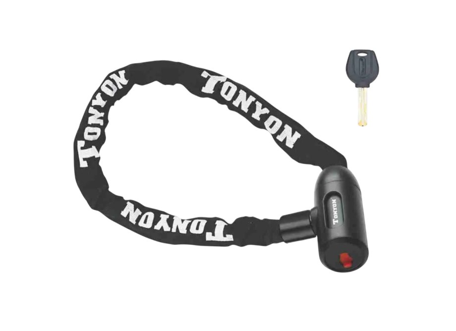 Замок велосипедный TONYON 759CH-0690 (цепной, 6/900 мм)