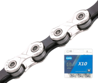 Цепь велосипедная KMC X10 1/2''x11/128''x122L 10 скоростей (серебристый/черный)
