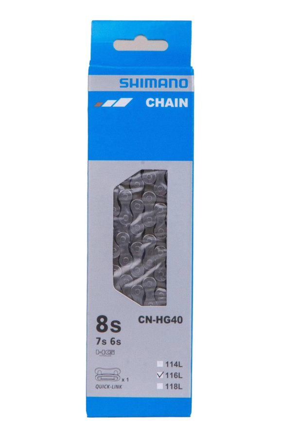 Цепь Shimano CN-HG40 (6/7/8 скоростей, 116 звеньев) с замком UG51
