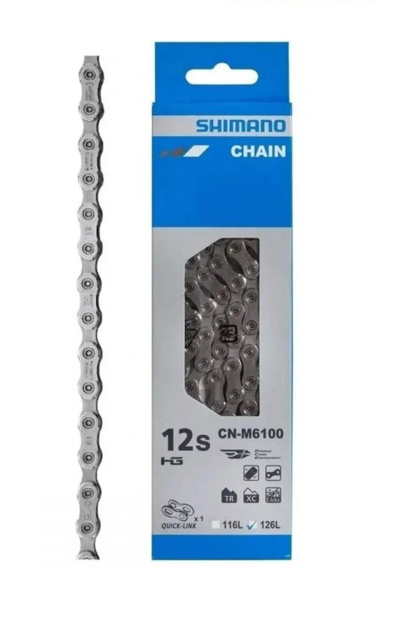 Цепь Shimano Deore CN-M6100 (12 скоростей, 126 звеньев, с замком цепи QuickLink)