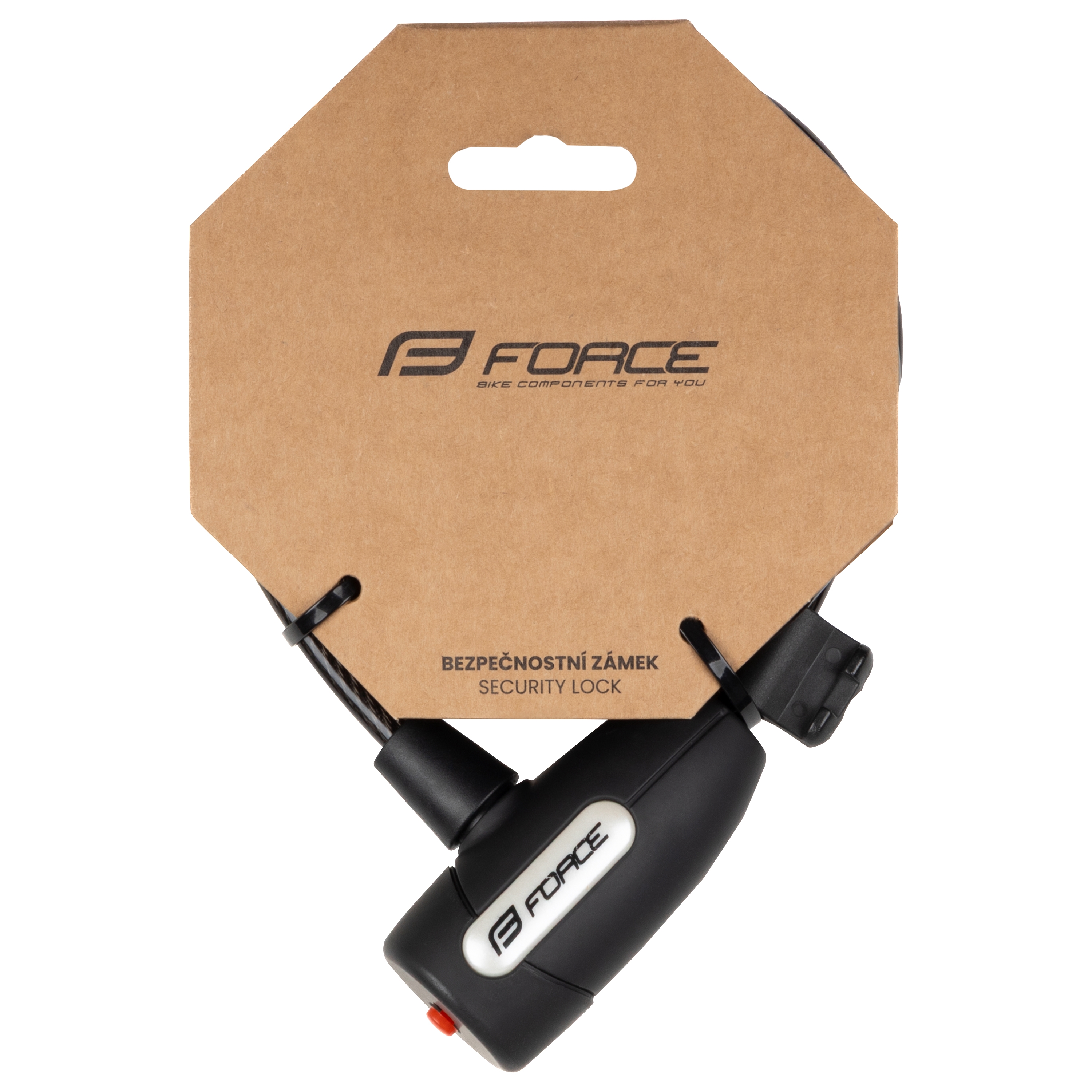 Замок Force LUX 8/1800 мм (спиральный с креплением, чёрный)