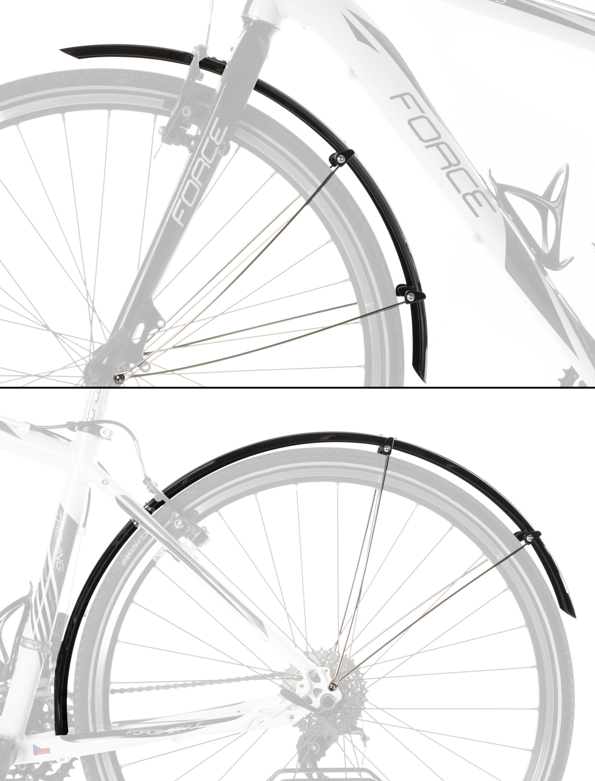 Крылья Force 48 Aluflex 28" + V-образные стойки (чёрные)