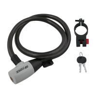 Замок Force RON 12/800мм, спираль с креплением (черный)