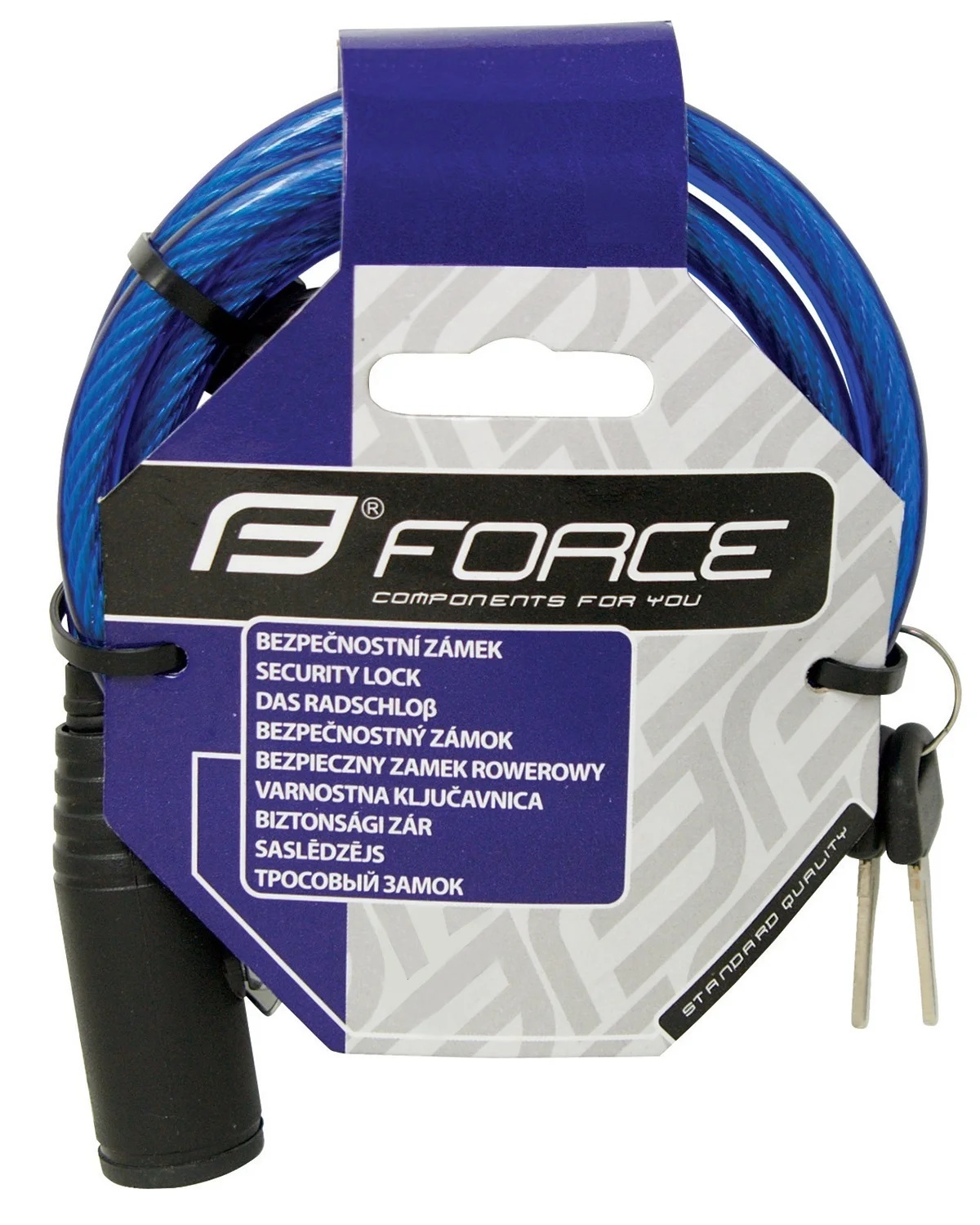 Замок Force ECO 8/1200 мм (спиральный с креплением, синий)