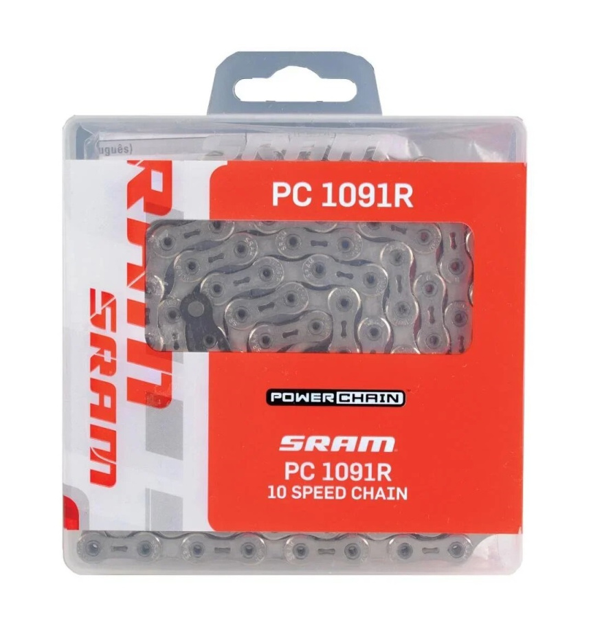 Цепь Sram PC-1091R (10 скоростей, 114 звеньев, замок Power Link Gold)