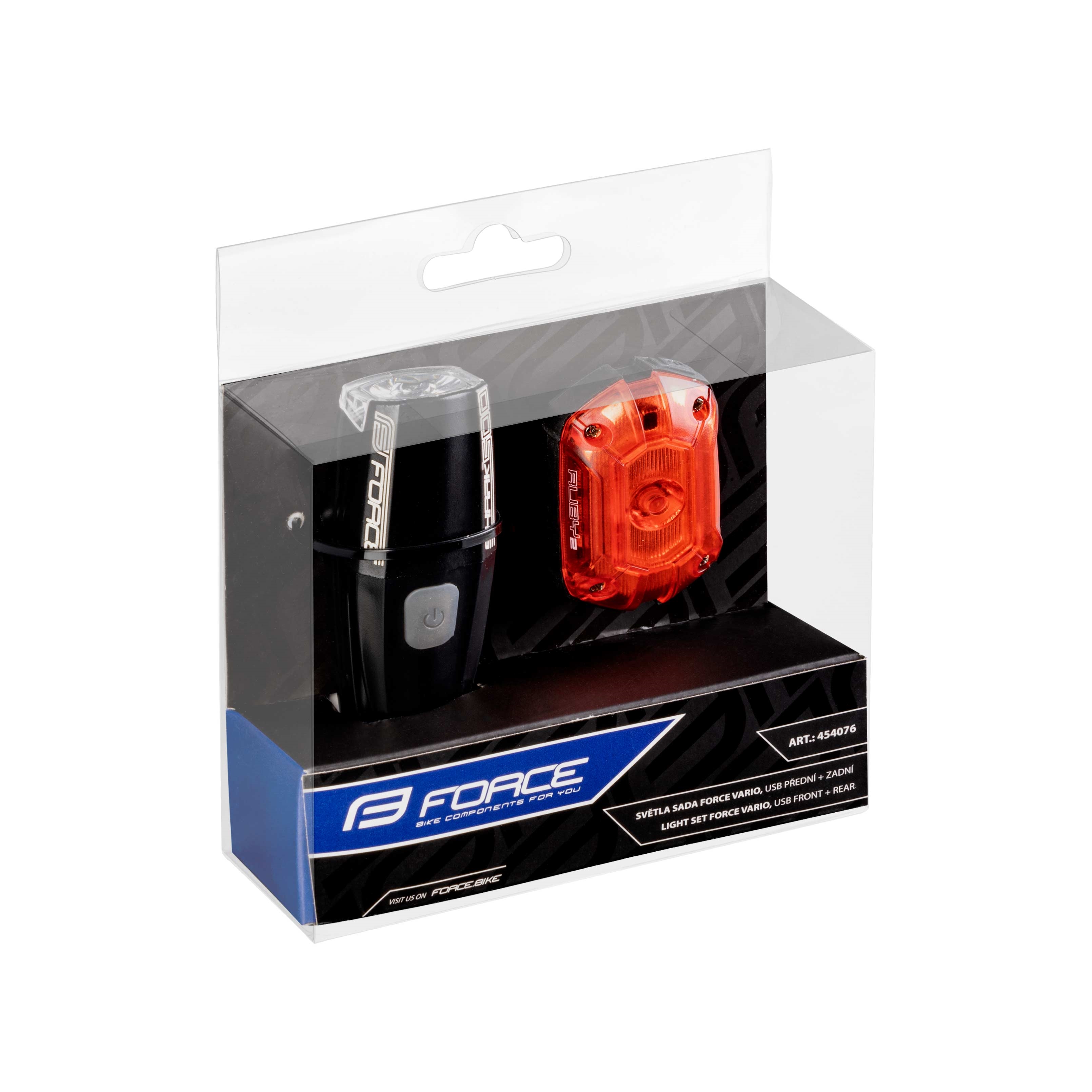 Световой комплект Force VARIO USB (передний + задний фонарь)