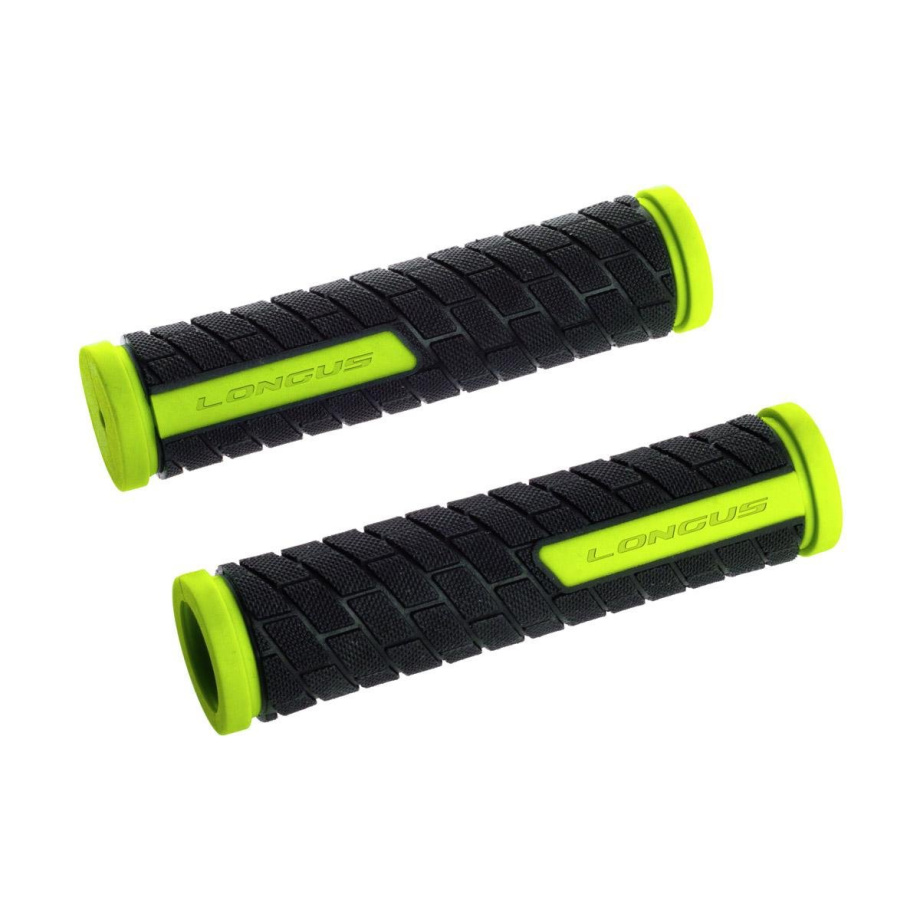 Ручки руля Longus GRID (черный/неоново-жёлтый, L-128 мм)