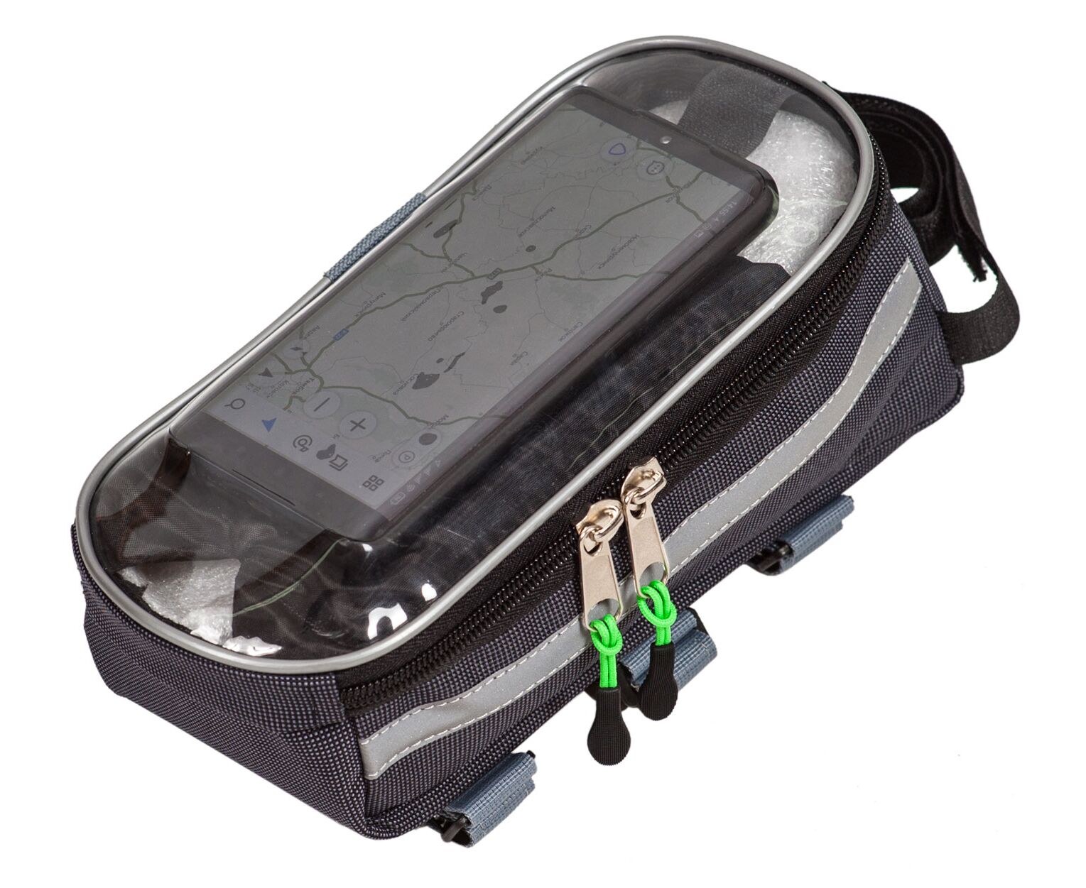 Велосумка Course Мастер на раму увеличенная для смартфона (серый)