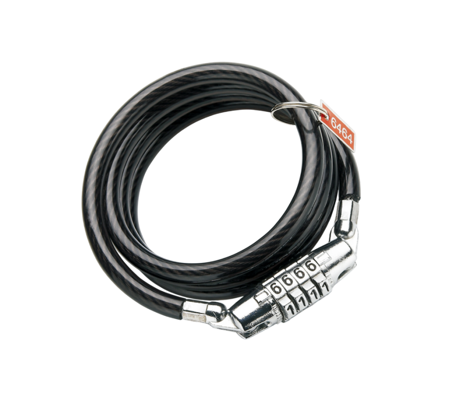 Замок велосипедный TONYON 519C-0890F (кодовый, 8/900 мм)