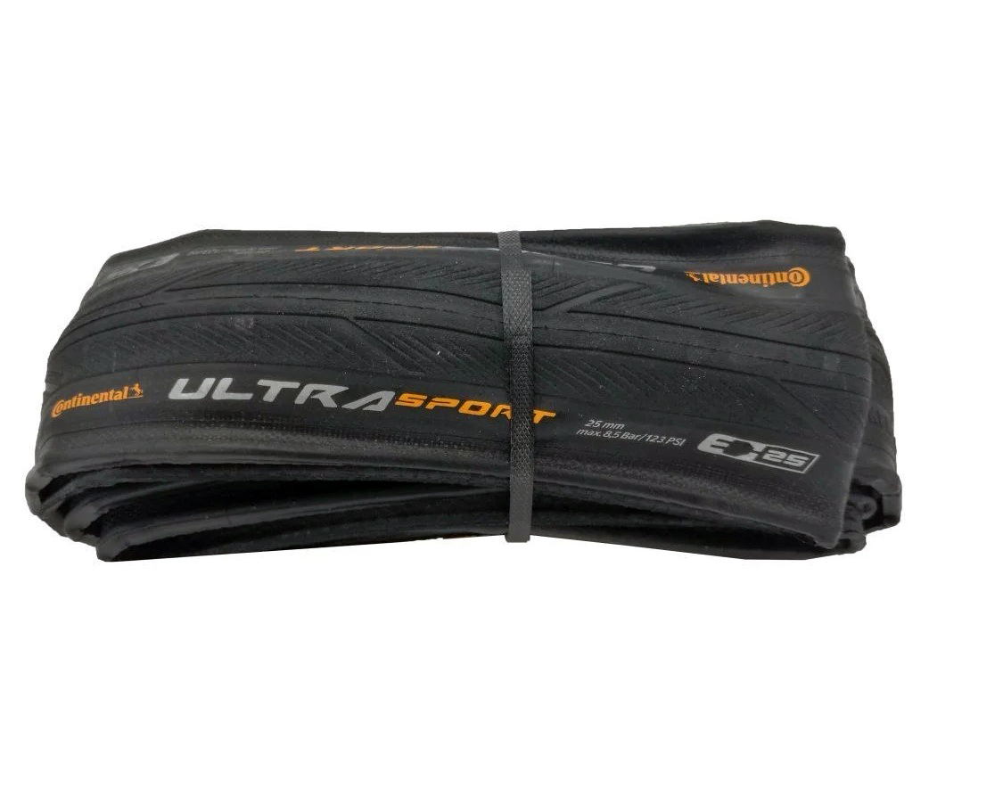 Велосипедная покрышка Continental 700x25C (25-622) Ultra Sport III, складная, 3/180TPI, Black