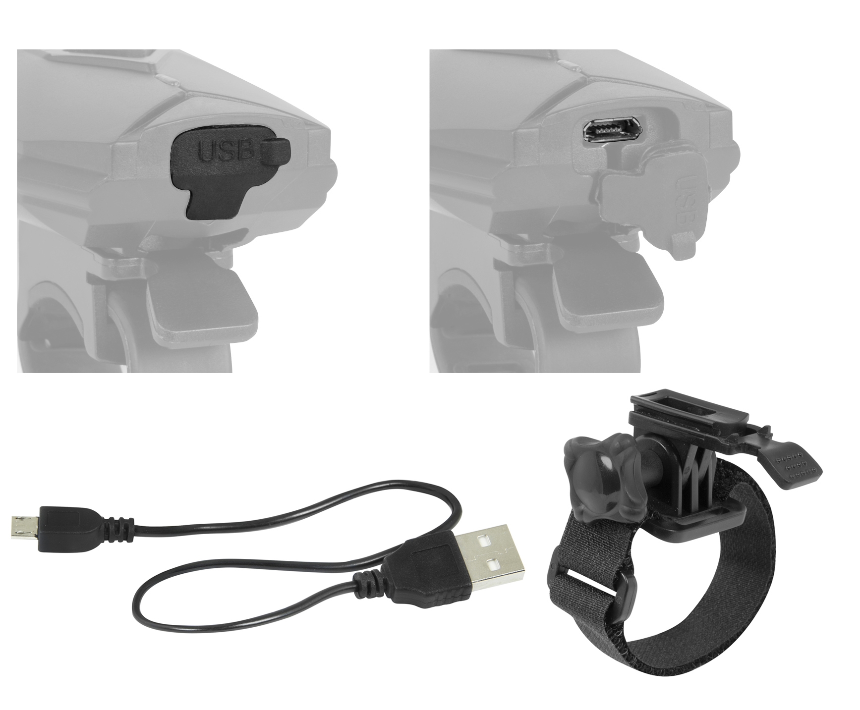 Свет передний Force CASS 300LM USB (черный)