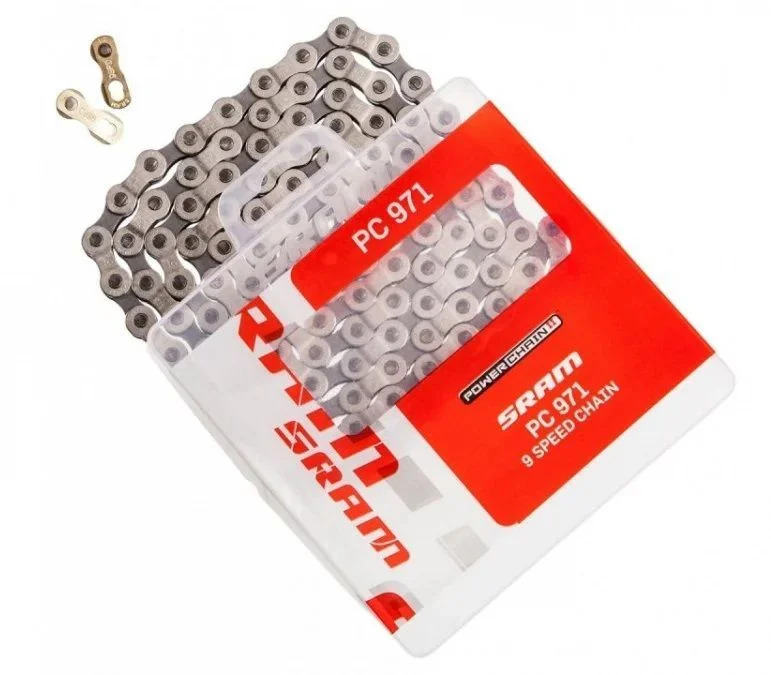 Цепь Sram PC-971 (9 скоростей, 114 звеньев, замок Power Link Gold)