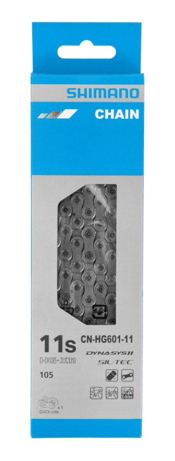 Цепь Shimano 105 CN-HG601 (11 скоростей, 116 звеньев, с замком цепи QuickLink)