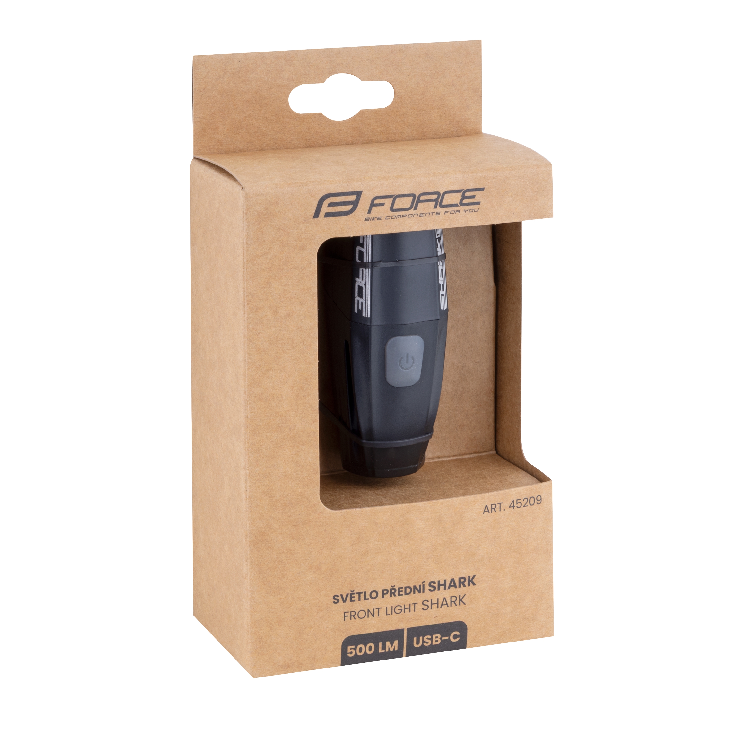 Передний фонарь Force SHARK 500LM USB (черный)