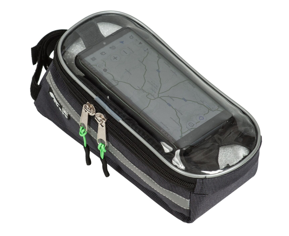 Велосумка Course Мастер на раму увеличенная для смартфона (серый)