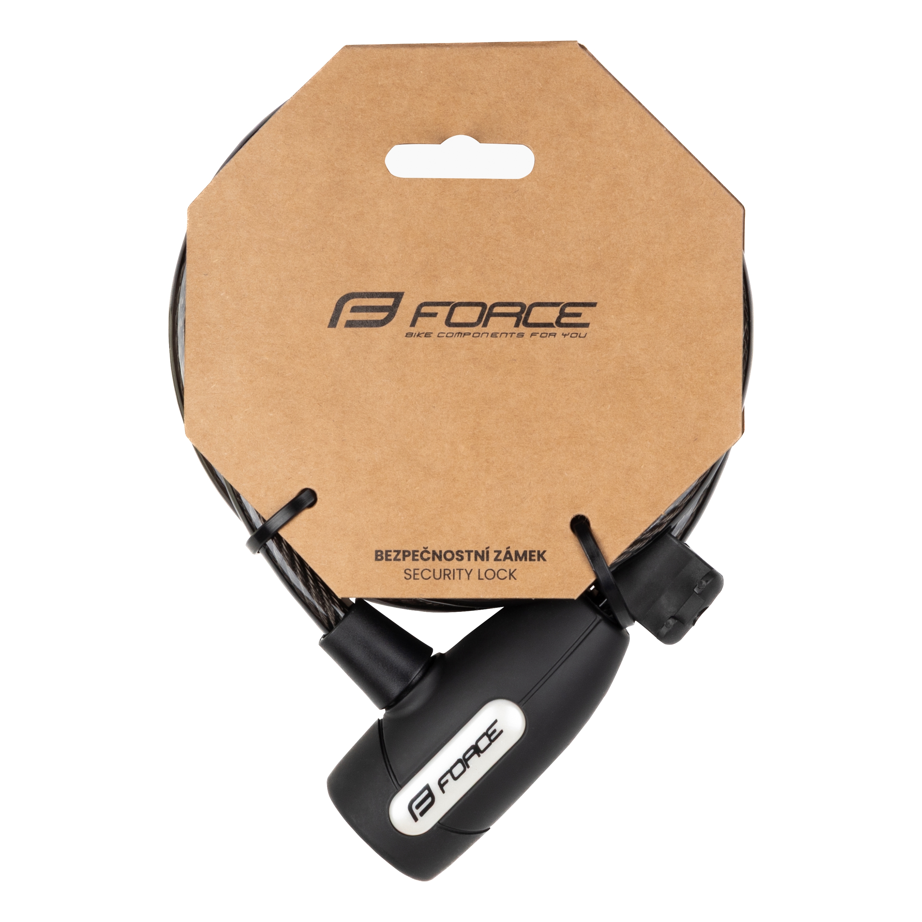 Замок Force LUX 10/1500 мм (спиральный с креплением, чёрный)