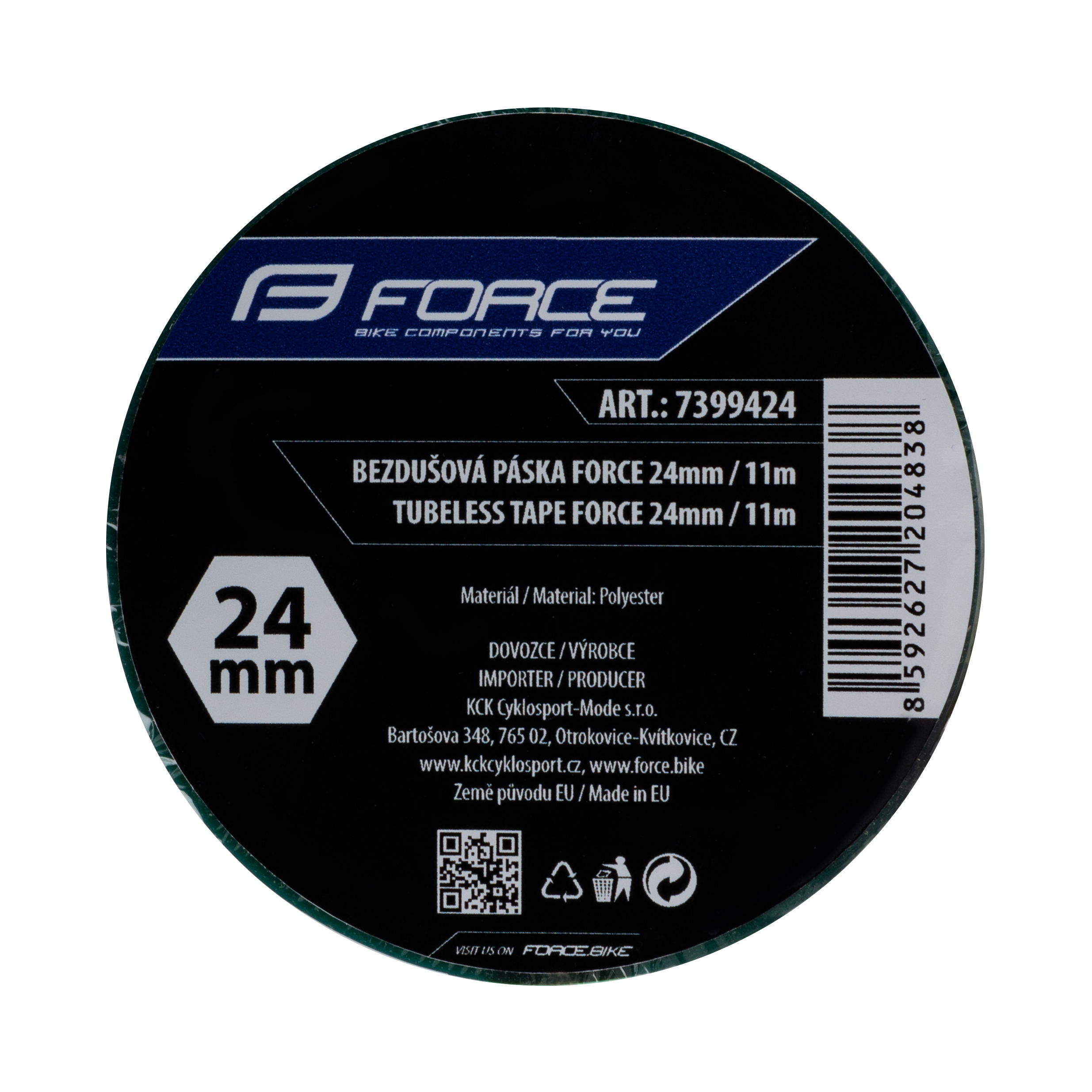 Лента бескамерная Force 7399424 (24 мм x 11м, зеленая)