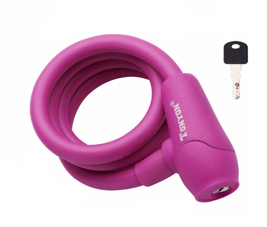 Замок велосипедный TONYON 576K-0810RS (8/1000 мм)