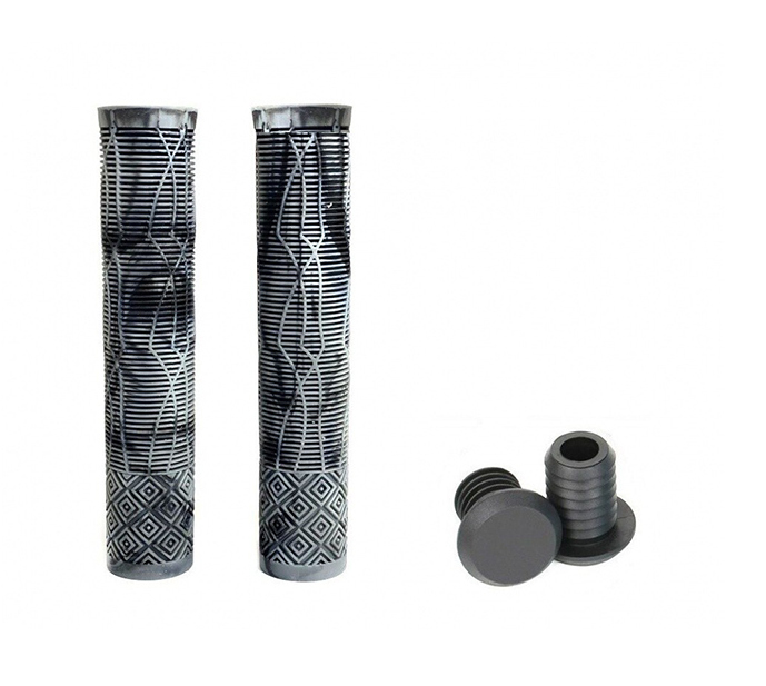 Грипсы Hualong HL-G132 (черный/белый, L-166 мм)