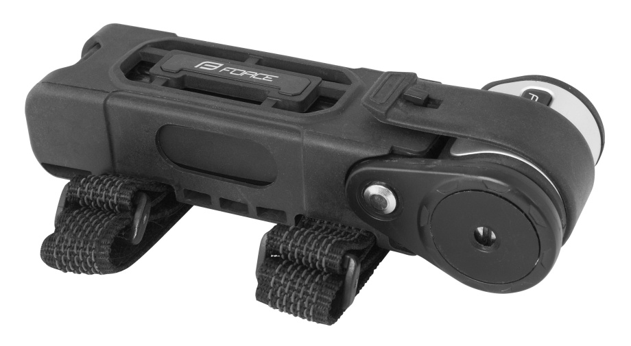 Замок Force FOLD 80 см (складной, 6 звеньев, с креплением, чёрный)