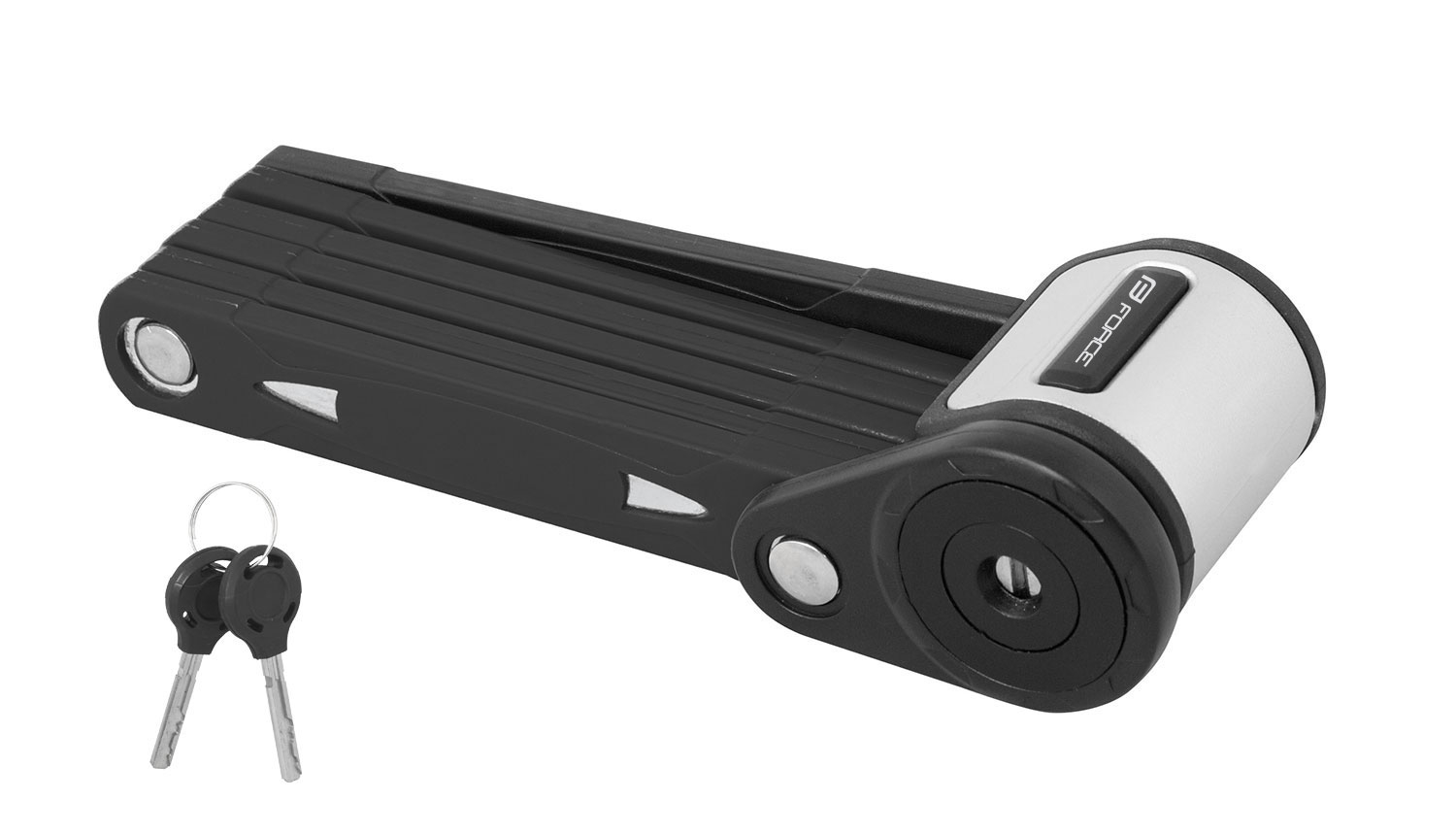 Замок Force FOLD 80 см (складной, 6 звеньев, с креплением, чёрный)