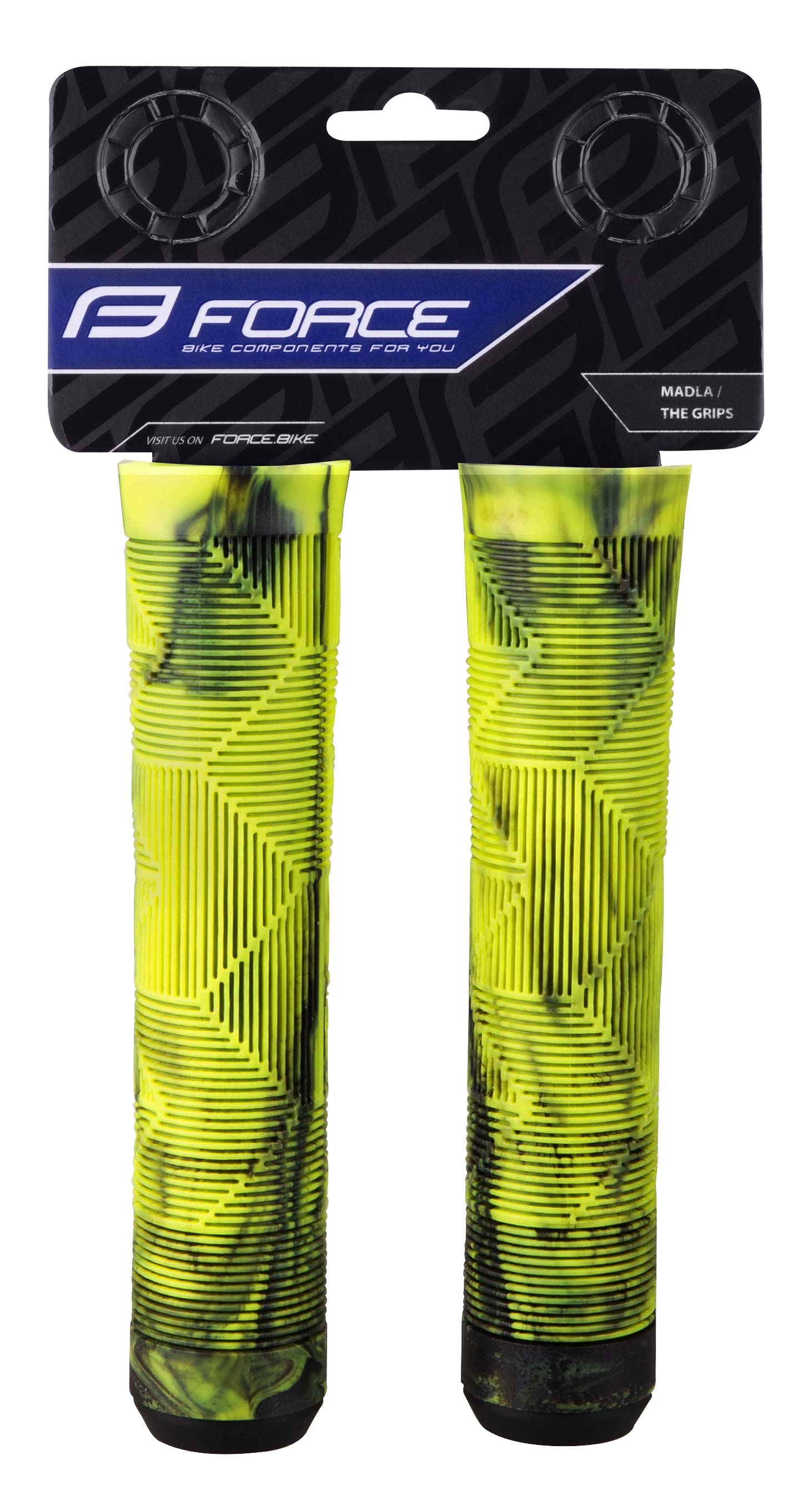 Грипсы Force BMX145 (резиновые, черно-флуоресцентные)