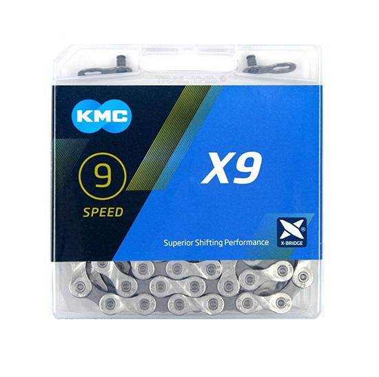 Цепь велосипедная KMC X9 (114 звеньев, 9 скоростей)