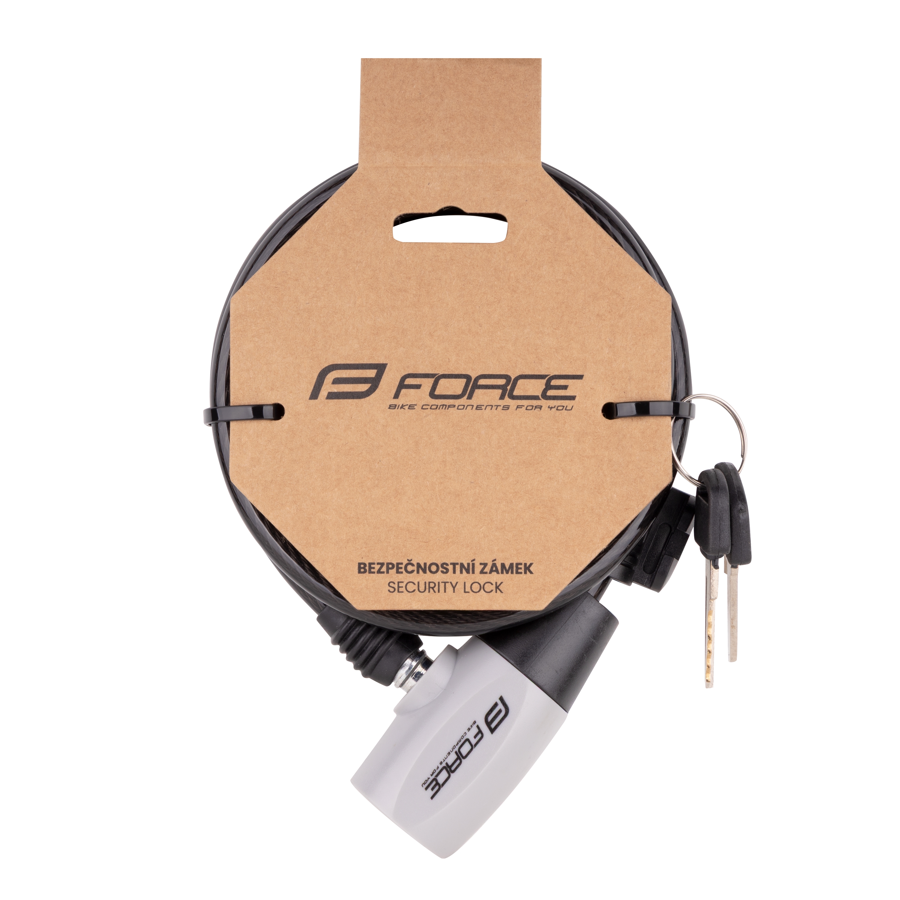 Замок Force RON 8/1200 мм (спиральный с креплением, чёрный)