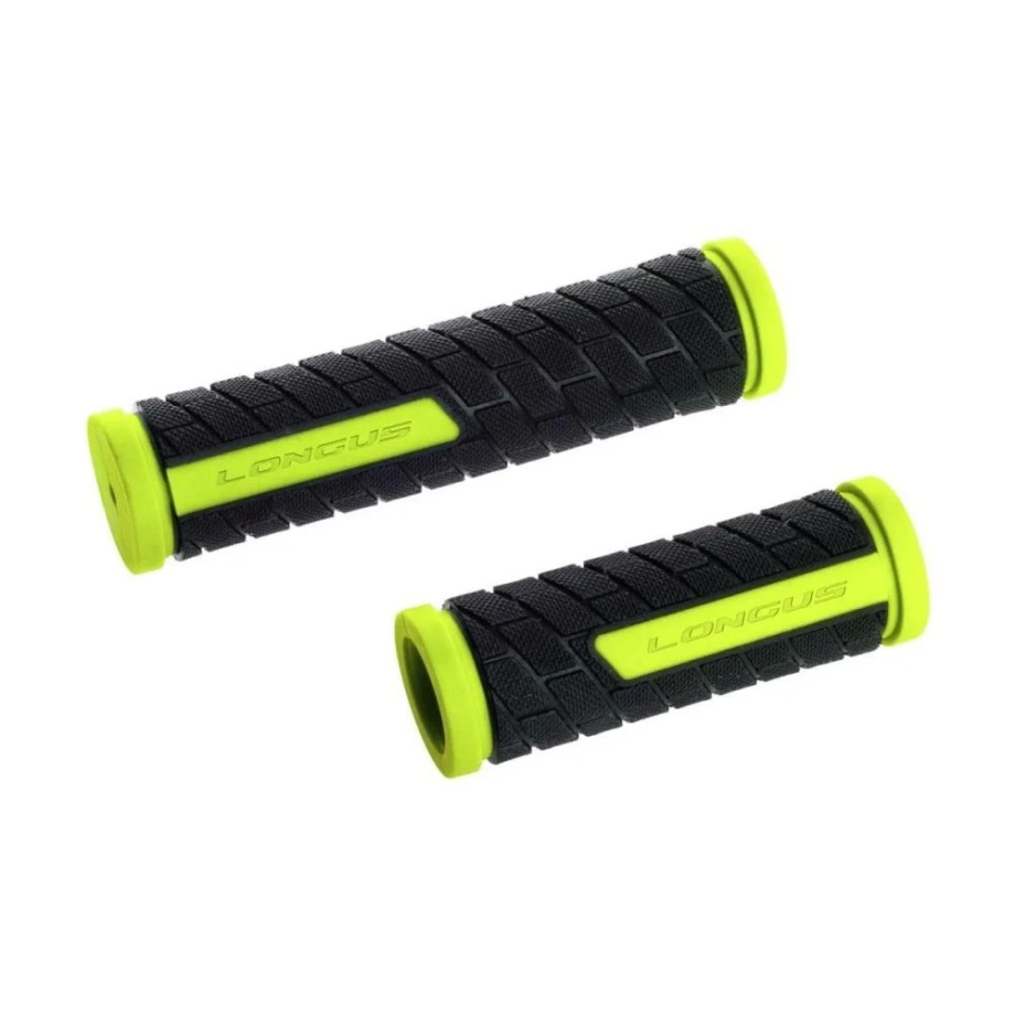 Ручки руля Longus GRID (черный/неоново-жёлтый, L-128/90 мм)
