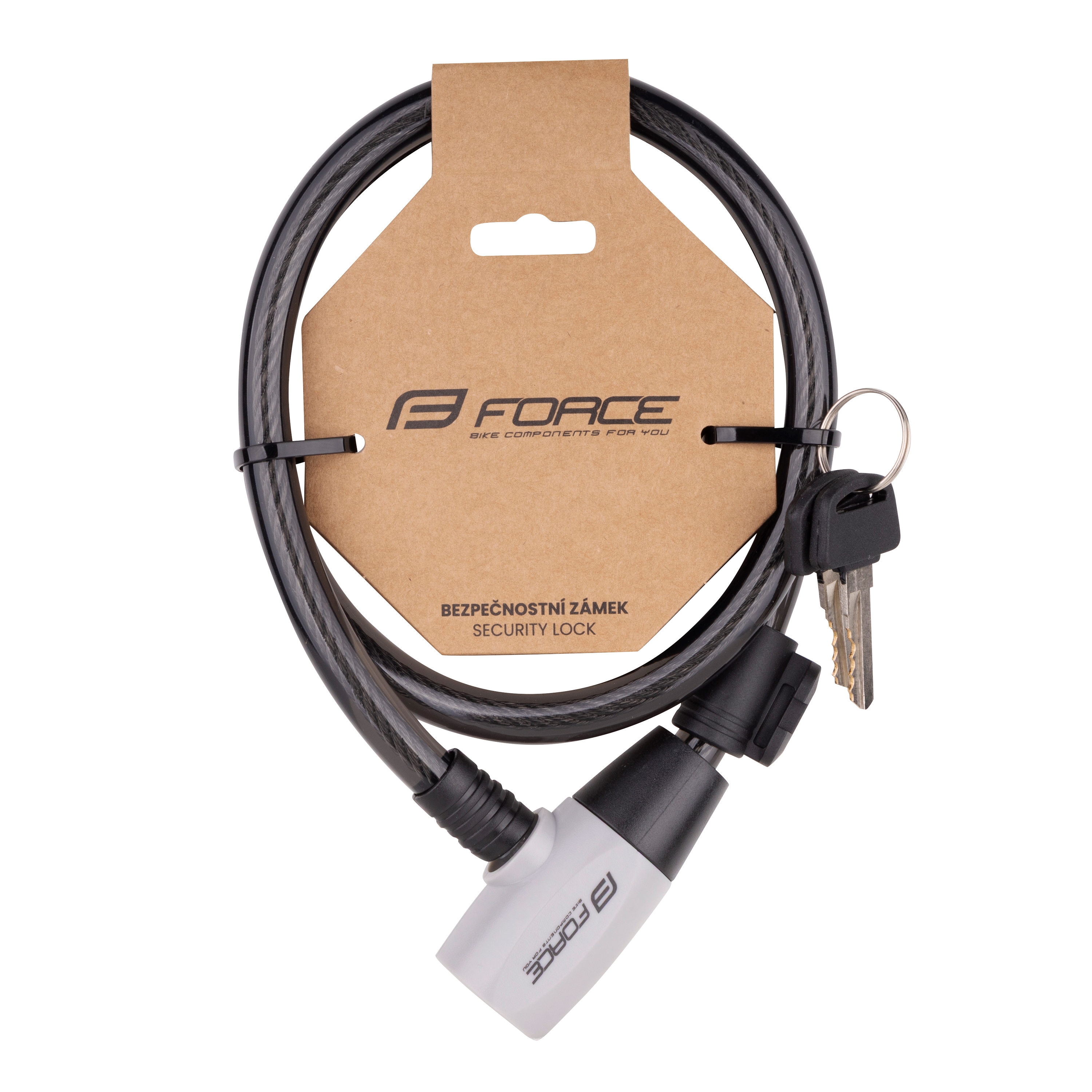 Замок Force RON 12/800 мм (спиральный с креплением, чёрный)