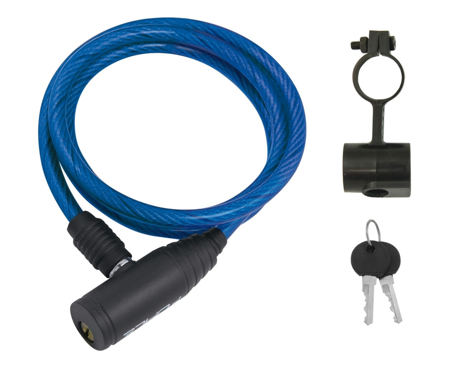 Замок Force ECO 8/1200 мм (спиральный с креплением, синий)