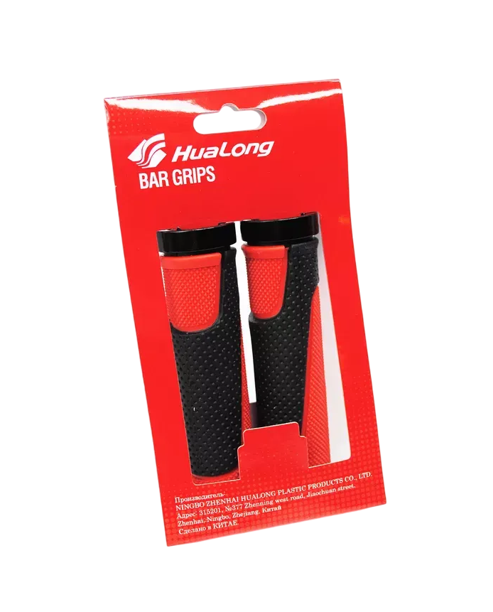 Грипсы Hualong HL-G308 (чёрный/красный, L-130 мм)