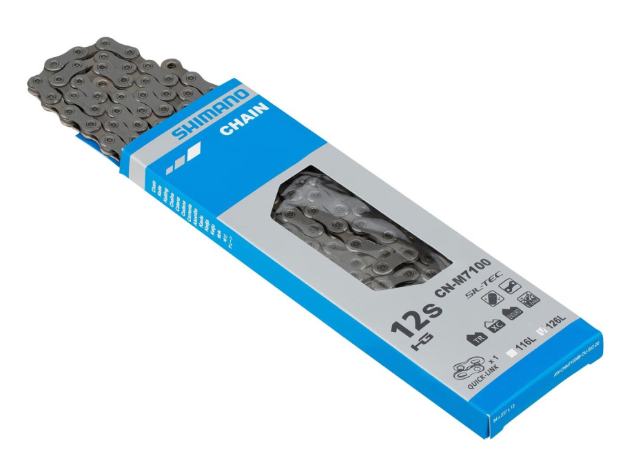 Цепь Shimano CN-M7100 (12 скоростей, 126 звеньев, с замком цепи QuickLink)