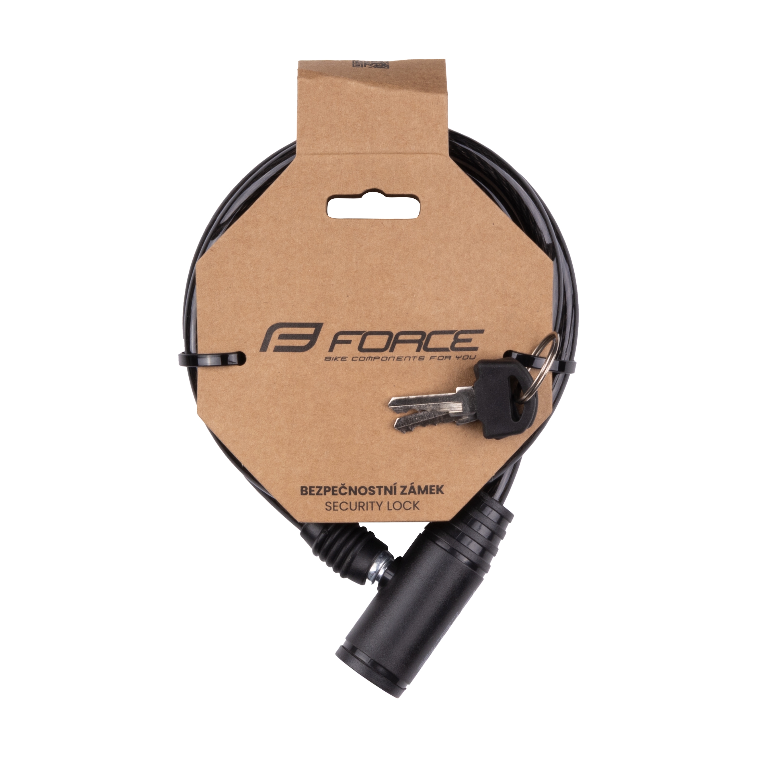 Замок Force ECO 8/1200 мм (спиральный с креплением, чёрный)