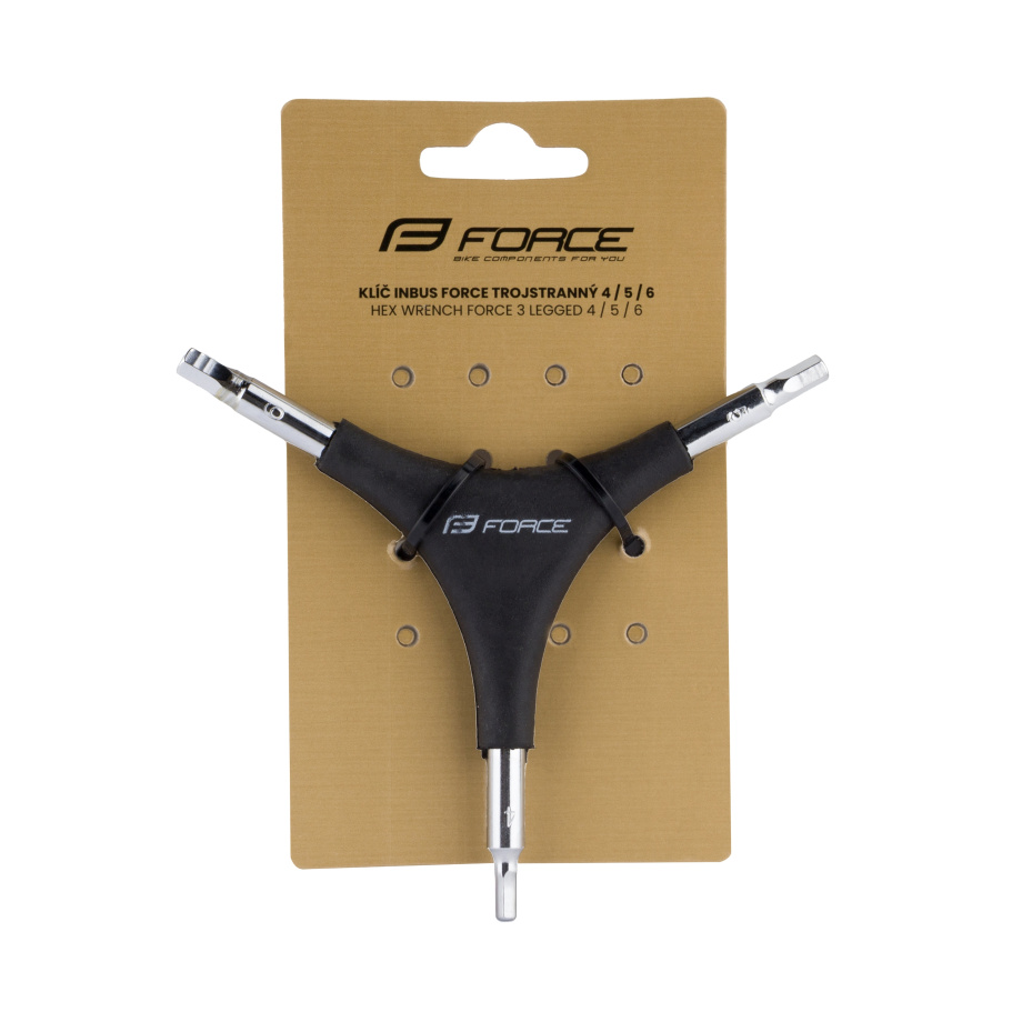 Трёхсторонний шестигранный ключ Force 4/5/6 мм (чёрный)