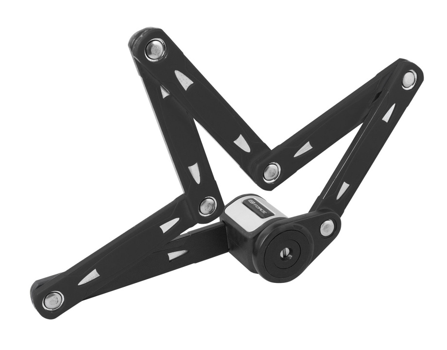 Замок Force FOLD 80 см (складной, 6 звеньев, с креплением, чёрный)
