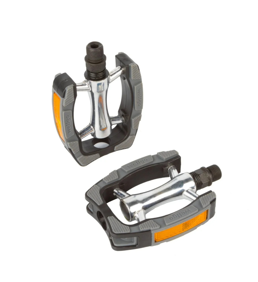 Педали для велосипеда алюминиевые Wellgo C098 (серебристо-черные)