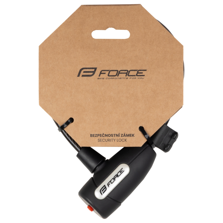 Замок Force LUX 8/1800 мм (спиральный с креплением, чёрный)