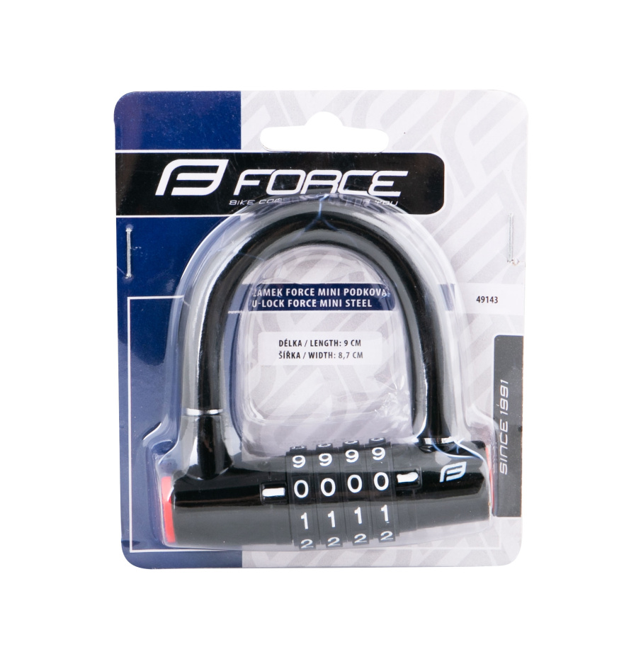 Замок U-lock Force MINI 9x8,7 см (чёрный)